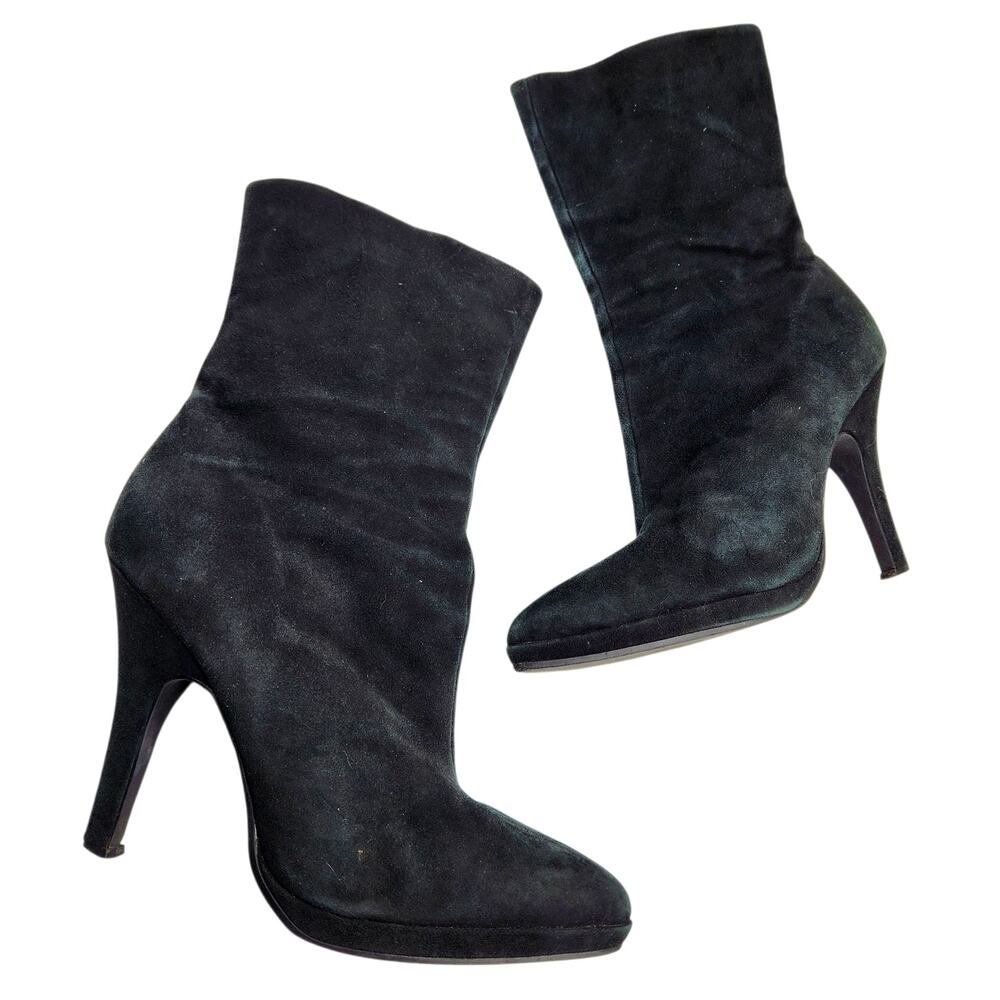 Colin Stuart Black Suede Pointed Toe Heeled Boots… - image 7